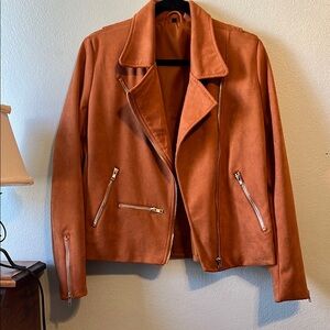 Women's Camel Faux Suede Jacket